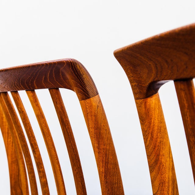 DUX Vintage Folke Ohlsson for Dux Swedish Mid Century Modern Teak Dining Chairs For Sale - Image 4 of 15