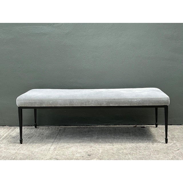 Vintage Bernhardt Upholstered Metal Frame Bench For Sale - Image 15 of 16