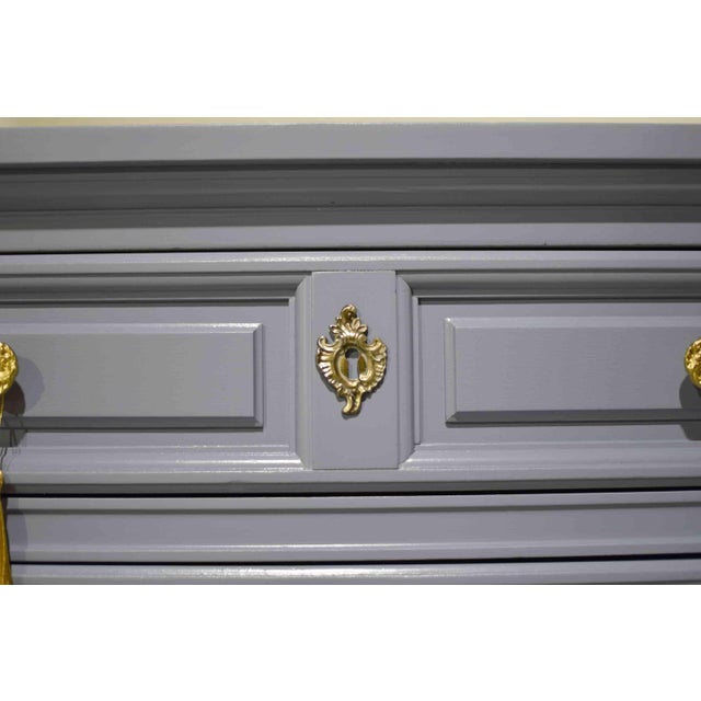 Mid Century French Louis Style Highboy by Dixie - Newly Painted For Sale - Image 10 of 15