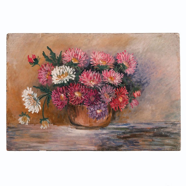 Alice Rey, Floral Still Lifes, Oils on Panels, 1950s, Set of 2 For Sale - Image 8 of 18