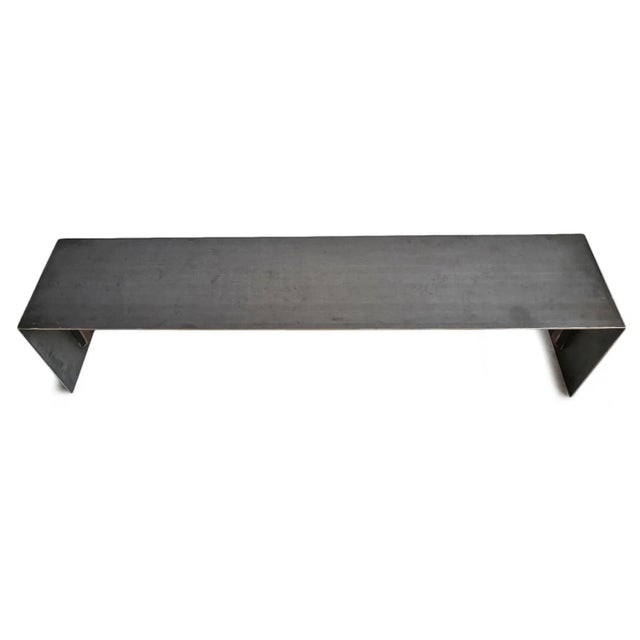 Modern Modern Industrial Steel Waterfall Bench For Sale - Image 3 of 8
