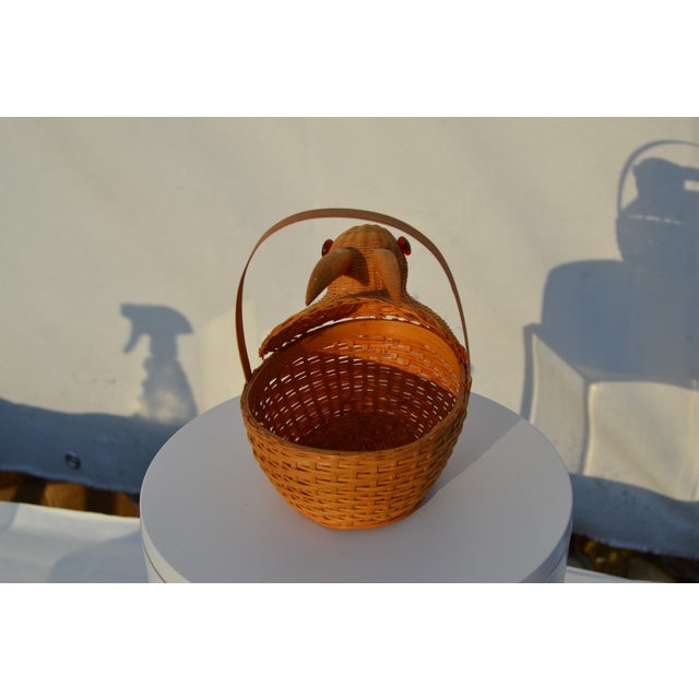 Mid 20th Century Petite Rabbit Shaped Wicker Basket For Sale - Image 5 of 11