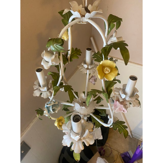 1950s Mid Century Modern Italian Metal Tole Hanging Light For Sale - Image 10 of 10