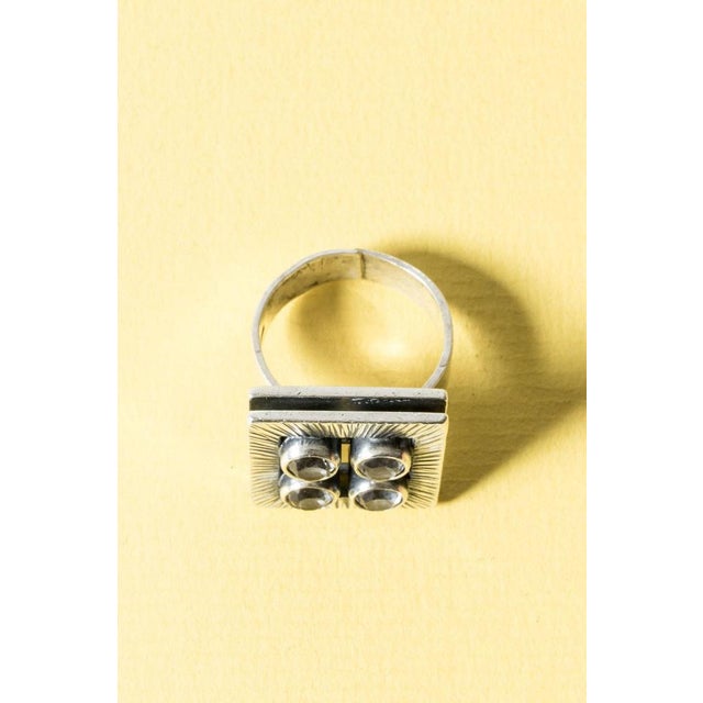 Silver and Rock Crystal Ring by Elis Kauppi, 1960s For Sale - Image 4 of 7
