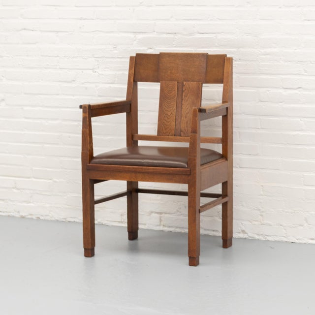 Art Deco Dutch Chair in Oak, 1920s For Sale - Image 9 of 18