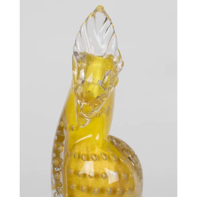Vintage Murano Glass Parrot Sculpture by Alfredo Barbini, 1950s For Sale - Image 10 of 18