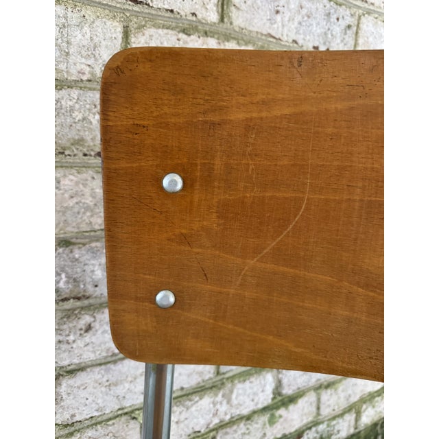 Mid 20th Century Vintage Bent Wood and Chrome Chair For Sale In New York - Image 6 of 11