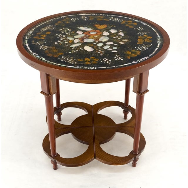 Very Fine Mother of Pearl Decorated 24" Round Side Lamp Table Stand For Sale - Image 6 of 18