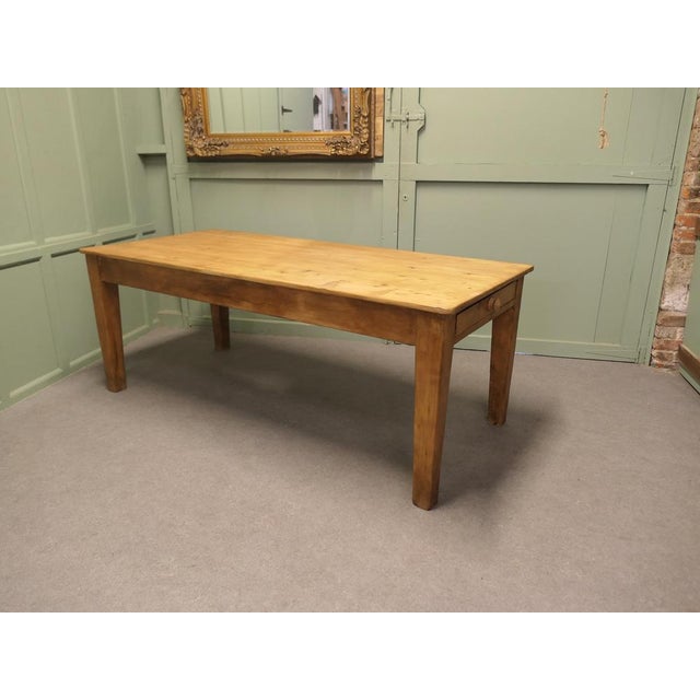 Late 19th Century 19th Century Pine Kitchen Dining Table This Is a Very Substantial Piece, 1890 For Sale - Image 5 of 9