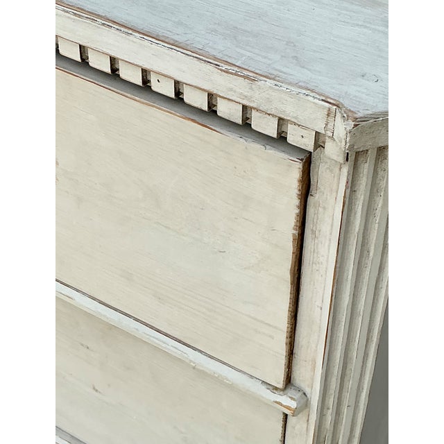 Oyster Gray Vintage Painted Wood and Glass Cabinet For Sale - Image 8 of 12