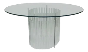 1980s Round Lucite Pedestal Dining Room Table