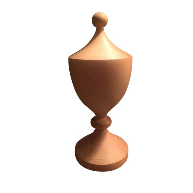 Custom Hand Turned Solid Wood Finial For Sale