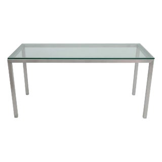 Mid-Century Modern Chrome and Glass ConsoleTable For Sale