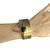 Vintage Hall McFall Sterling Silver Brass Black Onyx Modernist Cuff Bracelet For Sale - Image 4 of 14