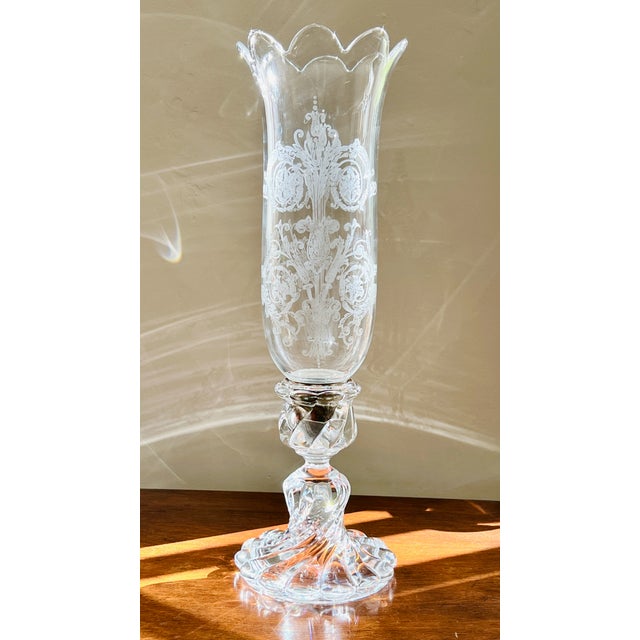 Louis XV Rococo Revivalt Crystal Hurricane Lamp from Baccarat, 1900s For Sale - Image 15 of 15