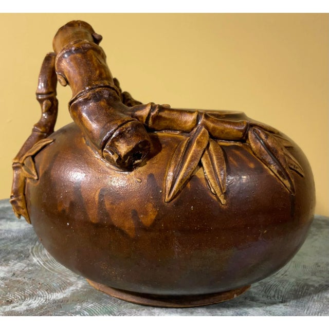 Vintage Hand Painted and Glazed Ceramic Artistic Jar For Sale In Miami - Image 6 of 12