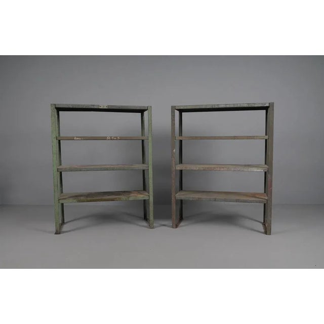Industrial Art Deco Metal Shelf, 1950s For Sale - Image 11 of 13