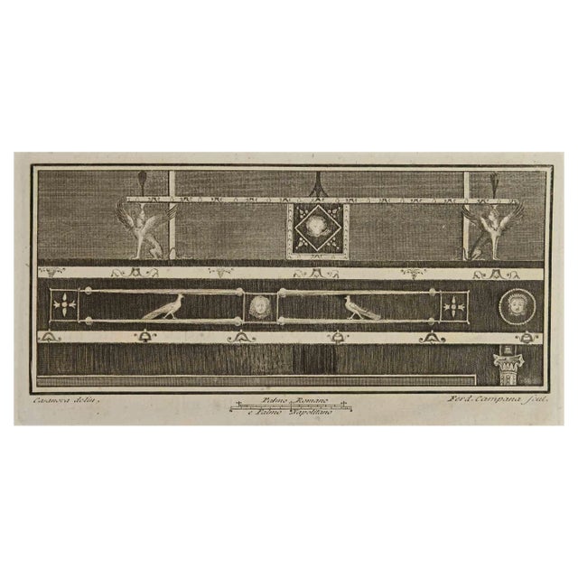 Ferdinando Campana, Ornamental Pompeian Style, Etching, 18th Century For Sale