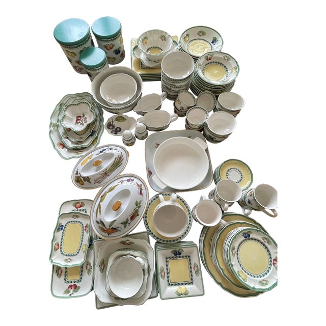 Mid 20th Century Villeroy & Boch French Garden China 109 Pieces For Sale
