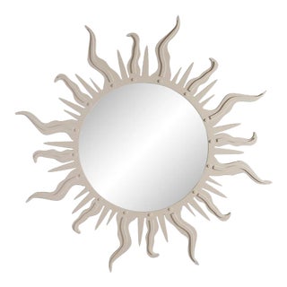 Fleur Home Carnival Flambeau Circle Mirror in Elephant's Breath, 36x36 For Sale