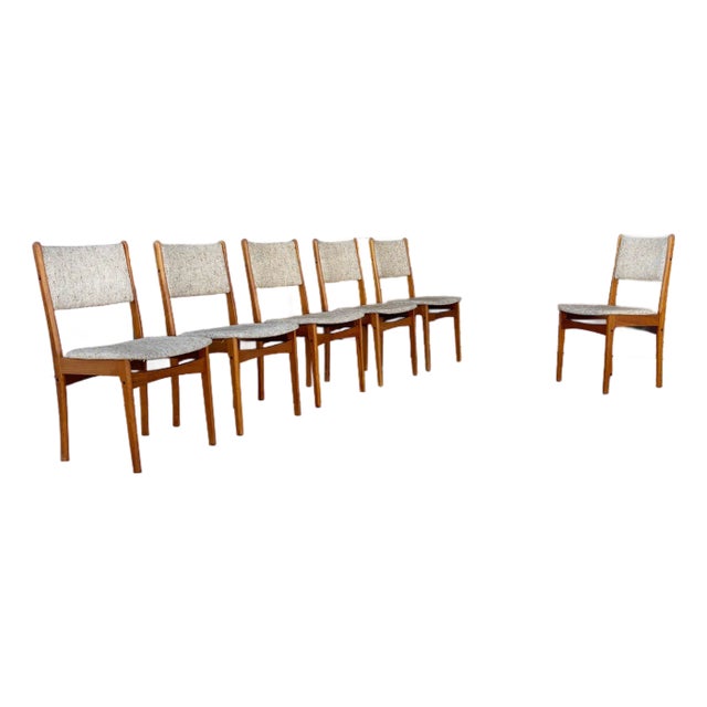 1960s Danish Modern Teak Dining Chairs Set of 6 For Sale