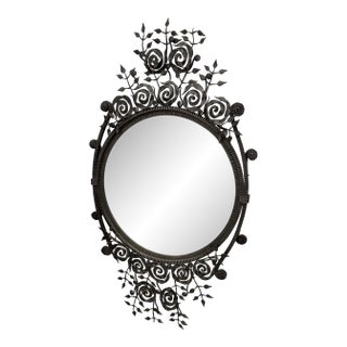 French Art Deco Wrought Iron Mirror For Sale