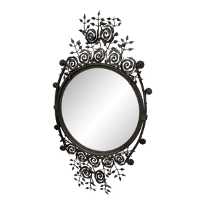 French Art Deco Wrought Iron Mirror
