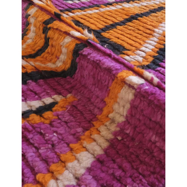 Bright Moroccan Magenta Runner Rug - 16.6 X 2.5 Ft For Sale In Cleveland - Image 6 of 8