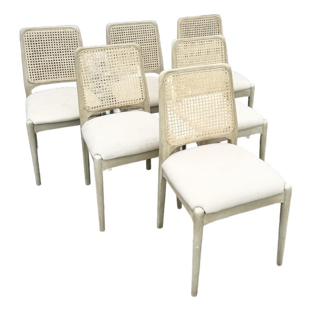 Safavieh Reinhardt Rattan Dining Chairs - Set of 6 For Sale