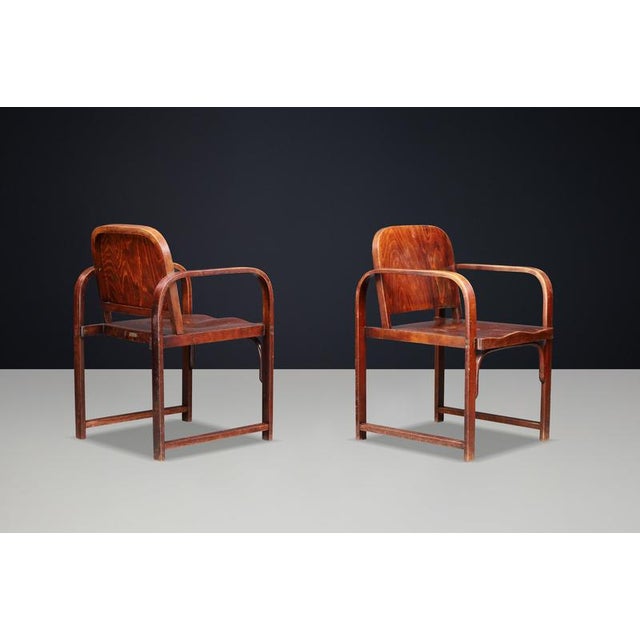 Vintage 745/F Bentwood Side Chairs by Michael Thonet for Tatra, 1930s, Set of 2 For Sale - Image 16 of 18