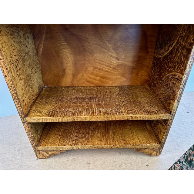 Wood Hand Grain Painted Folk Art Bookcase For Sale - Image 7 of 11