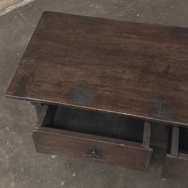 17th Century Rustic Spanish Oak Coffee Table With Hand Forged Hardware For Sale - Image 16 of 18