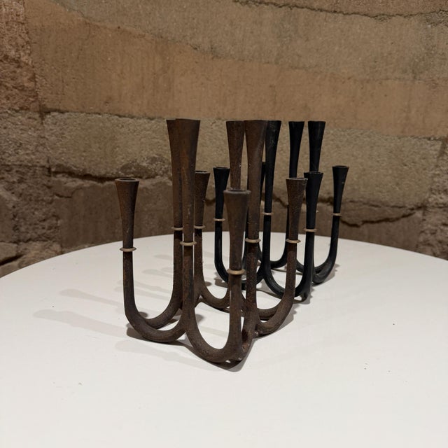 1950s Rare Jens Quistgaard for Dansk Spider Candelabra Cast Iron Denmark For Sale - Image 5 of 16
