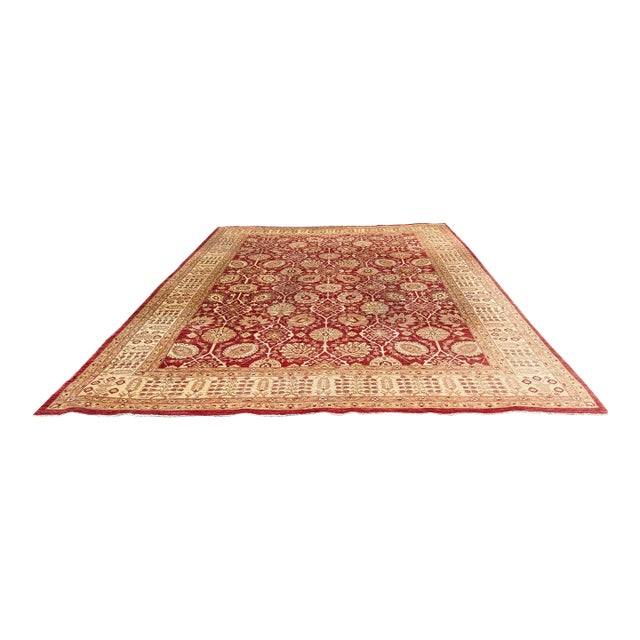 13ft × 17ft 10in Hand Knotted Afghani Wool Rug For Sale