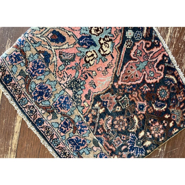 Antique Handmade Kurdish Rug/a Sampler, Ornak 18" X 17" For Sale - Image 4 of 7