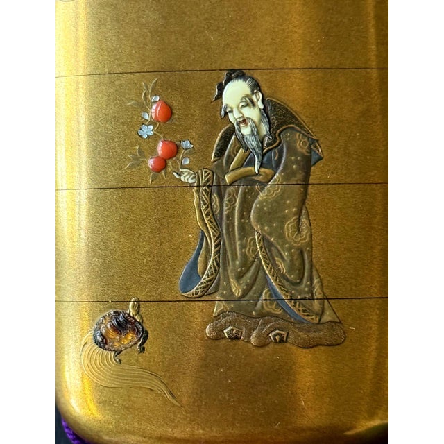 19th Century Fine Japanese Inro with Maki-e and Inlay by Shokasai and Shibayama For Sale - Image 5 of 14