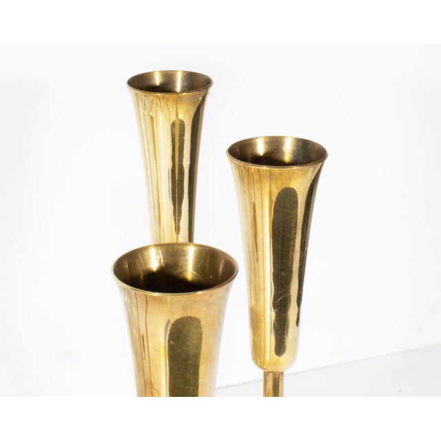 Illums Bolighus Svend Aage Holm Sorensen Illums Bolighus Brass Candlestick Holders, a Pair For Sale - Image 4 of 9