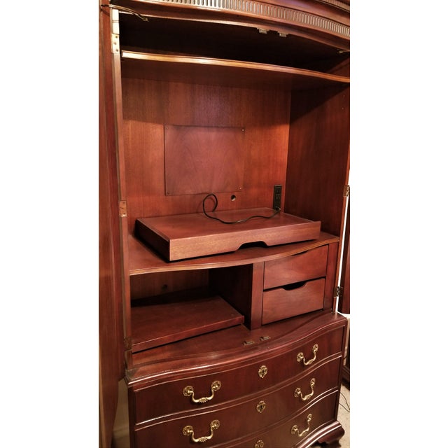 1990s Vintage Baker Furniture Inlaid Mahogany Media Armoire Chairish
