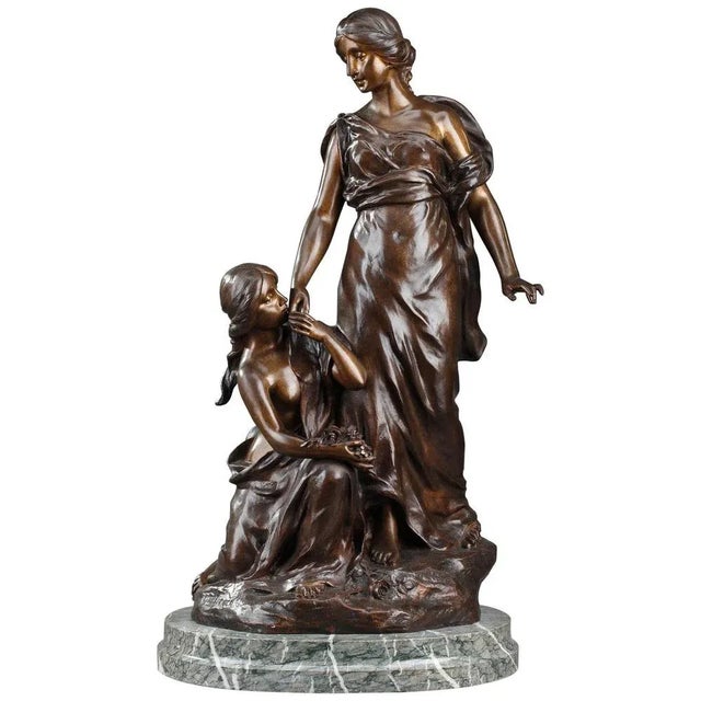 Sylvain Kinsburger, Young Women with Flowers, Sculpture For Sale - Image 17 of 17