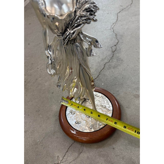 Paper 1960s Marcello Giorgio Silver Laminate Maiden Figurine With Kindling For Sale - Image 7 of 8