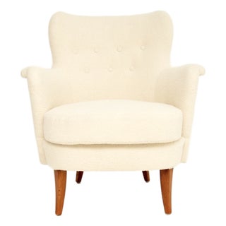 Vintage Swedish Lounge Chair by Carl Malmsten for O.H. Sjögren, 1950s For Sale