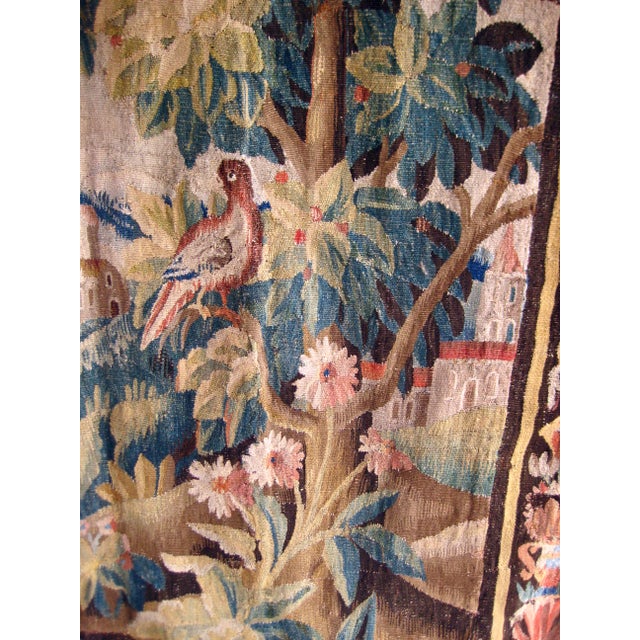 Aubusson Verdure Tapestry Birds and Cheery Trees Circa 17 Hundreds For Sale - Image 6 of 16