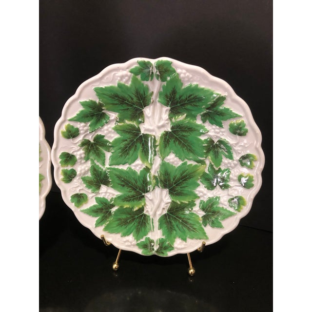 Traditional Antique Meissen Green Leaves Plates - a Pair For Sale - Image 3 of 9
