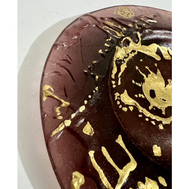 (after) Salvador Dali, Salvador Dali Daum Pate de Verre with Gold, Glass Plate Sculpture Crystal Art, c.1970 For Sale - Image 9 of 18