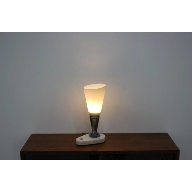 1960s Vintage Czech Marble Table Lamp, 1960s For Sale - Image 5 of 11