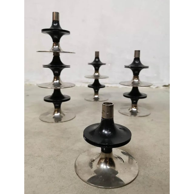 Mid-Century Modern Mid-Century Chrome Stackable Candle Holders from Fritz Nagel, Set of 8 For Sale - Image 3 of 4