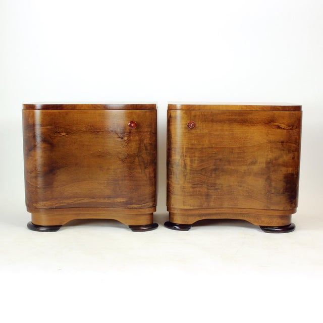 Art Deco Bedside Tables by Jindřich Halabala for Up Závody, 1930s, Set of 2 For Sale - Image 13 of 15