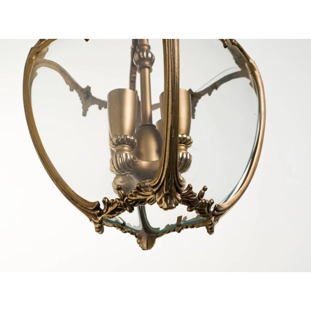 Metal Bronze and Glass French Lantern For Sale - Image 7 of 11