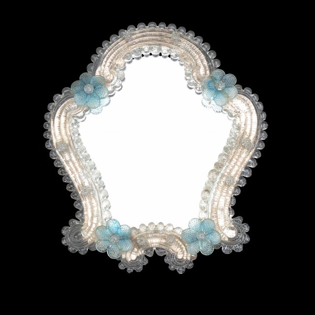 Italian Murano Glass Mirror, 1950s For Sale - Image 4 of 4