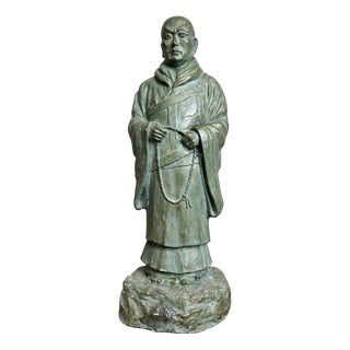 Shinran Buddhist Monk Statue, Taishō Period, Japan, 1920s For Sale
